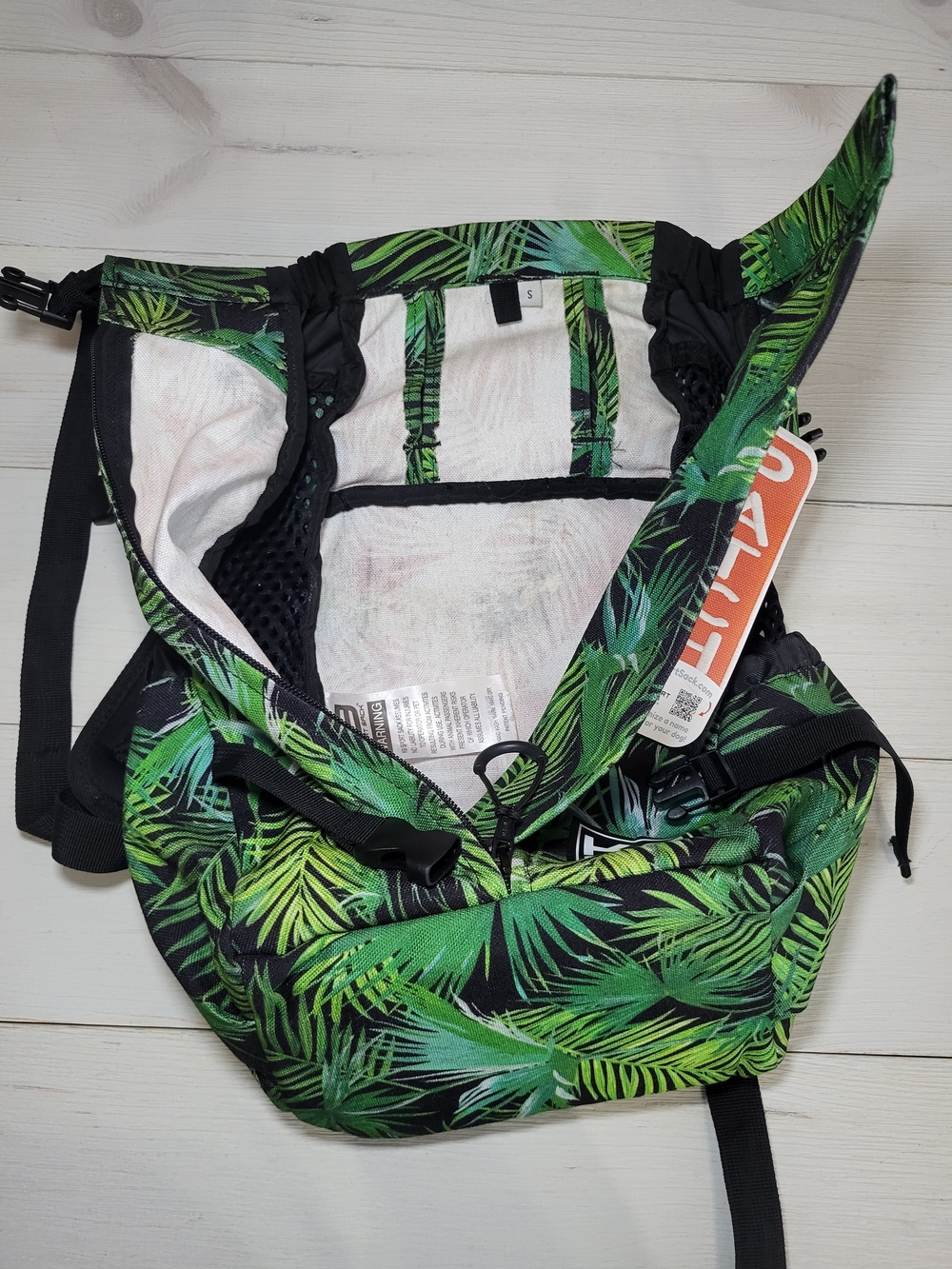 K9 Sport Sack Dog Backpack Carrier Tropical Palm Biking Hiking Travel. - Picture 9 of 11